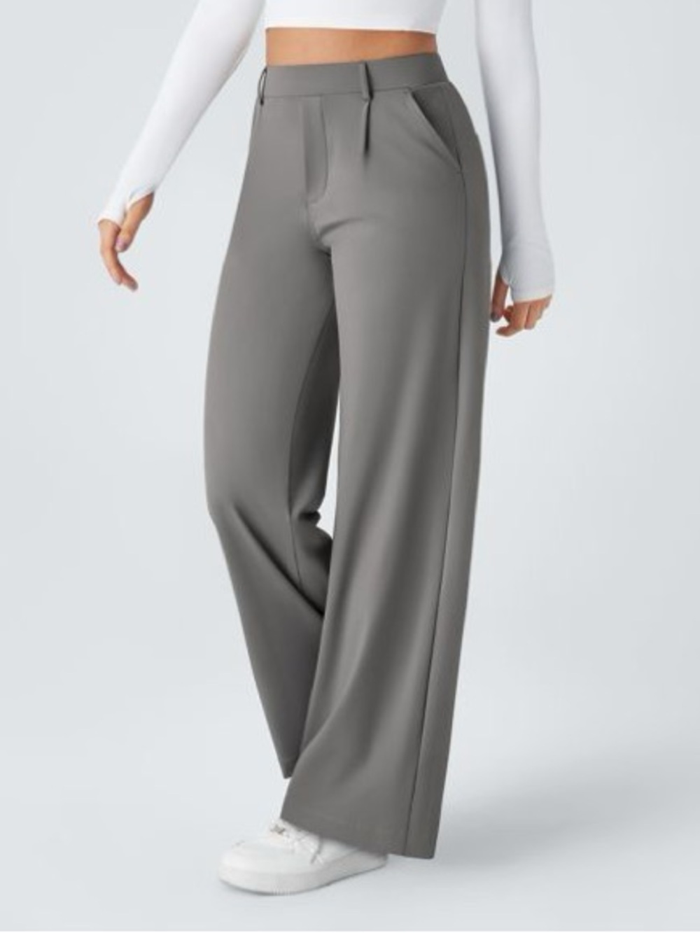 HALARA DayStretch High Waisted Pocket Straight Leg Work Pants Size M Regular